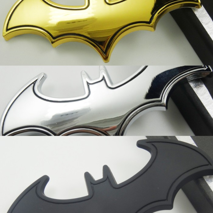 Miếng Dán Trang Trí Xe Hơi Hình Biểu Tượng Batman 3d Chất Liệu Chrome Dày Dặn