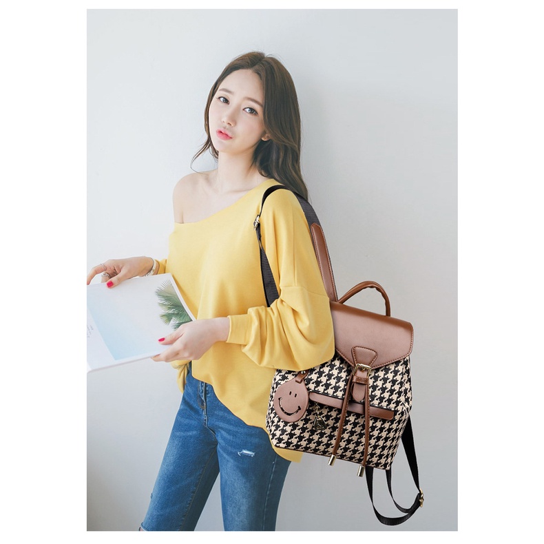 Ba Lô JASMIN NOIR Rút Dây In Họa Tiết Thiết Kế Đơn Giản Thời Trang Cho Nữ