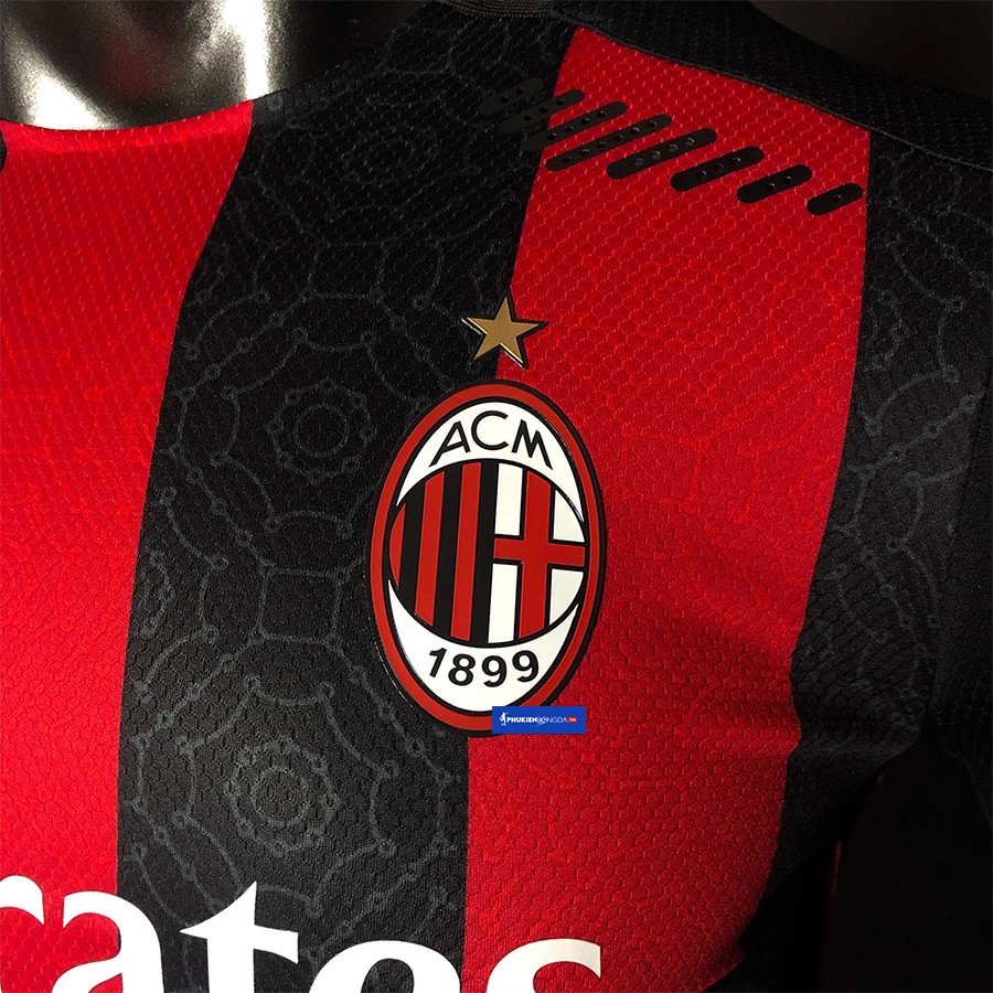 Áo AC Milan sân nhà 2020-2021 sọc đỏ đen, áo AC Milan sọc đỏ đen sân nhà 2021 ❝Thái Lan❞