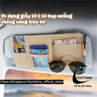 Ví đựng giấy tờ ô tô kẹp miếng chống nắng chất liệu da PU cao cấp tiện lợi