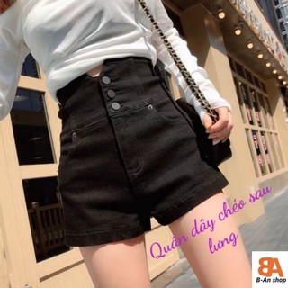 Quần shorts lưng cao dây chéo lưng