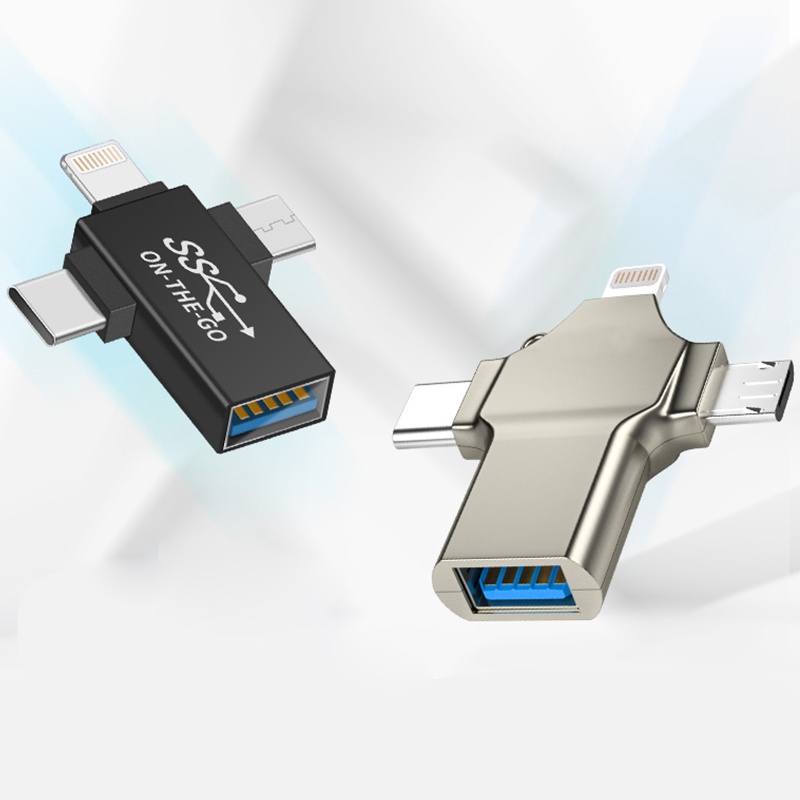 Bộ Chuyển Đổi OTG USB 3 Trong 1 3 0 Female Sang Type C Micro USB iOS Plug