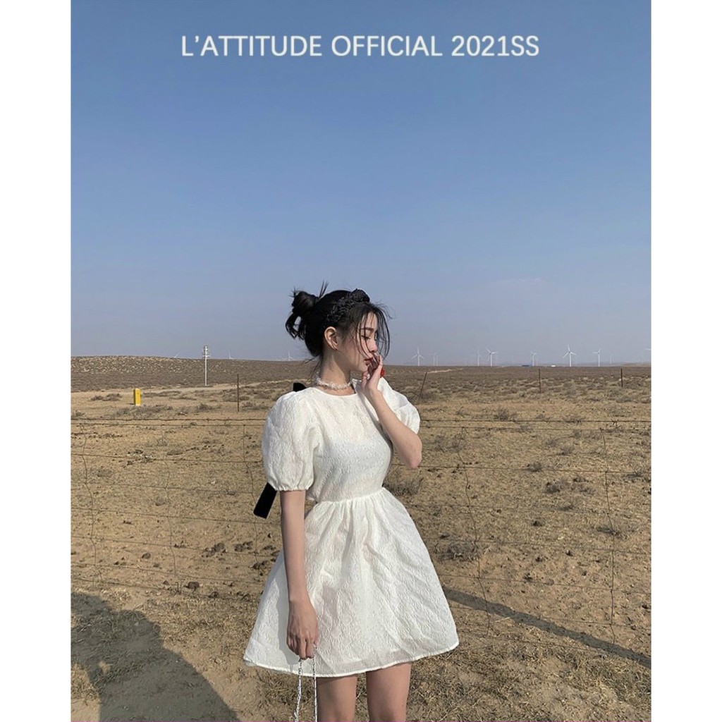 Đầm xòe nữ, đầm nữ màu trắng chất vải đẹp, hàng bán shop, phom váy trẻ trung, dưới 52kg | BigBuy360 - bigbuy360.vn