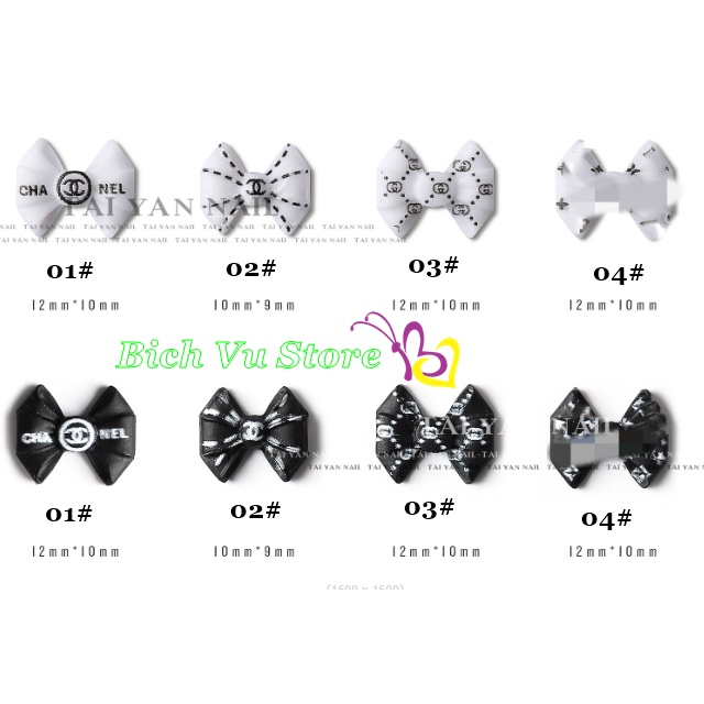 Nơ trang trí móng 10cái/ bịch/12k