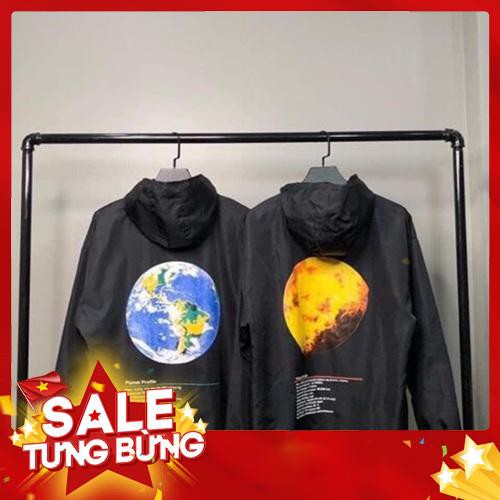 Áo khoát dù 2 lớp in hình trái đất, mặt trăng -Hàng nhập khẩu