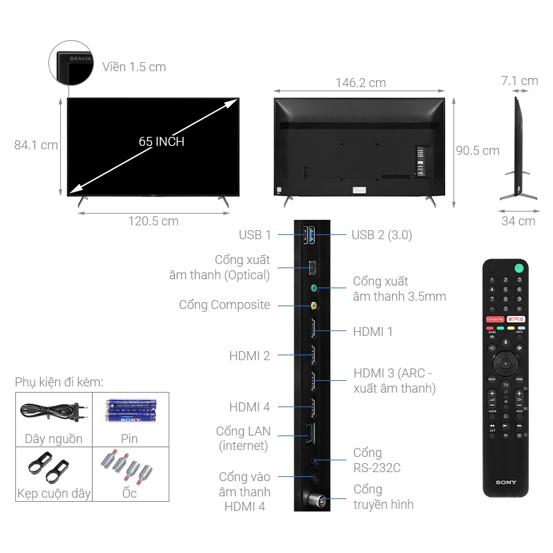 Android Tivi Sony 4K 65 inch KD-65X8000H - Showroom.TV.HCM