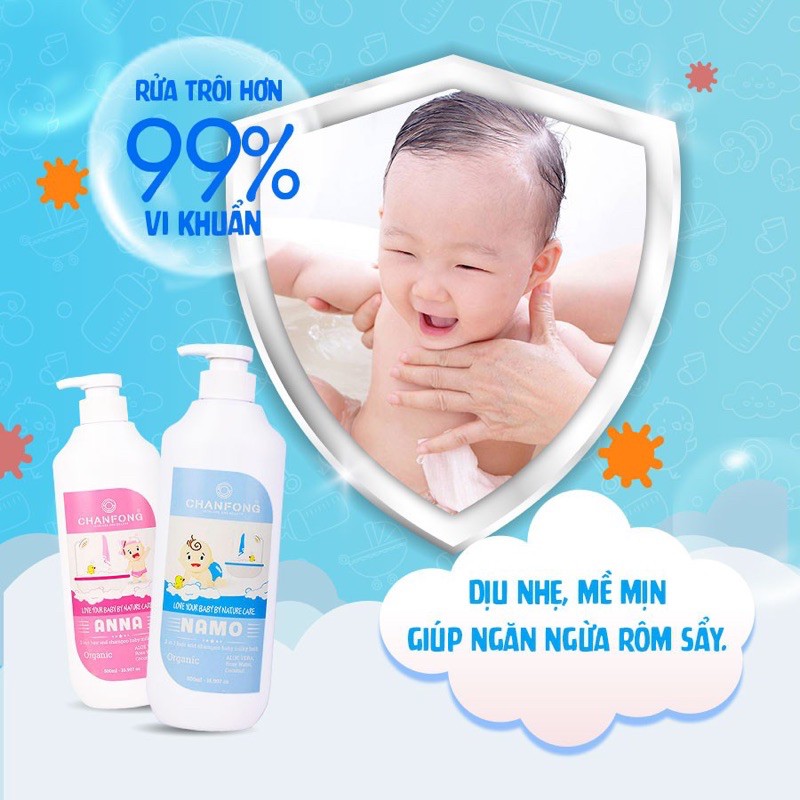 [CHUẨN THÁI] Sữa tắm gội hữu cơ Organic CHANFONG Namo và Anna Thái Lan cho bé 500ML