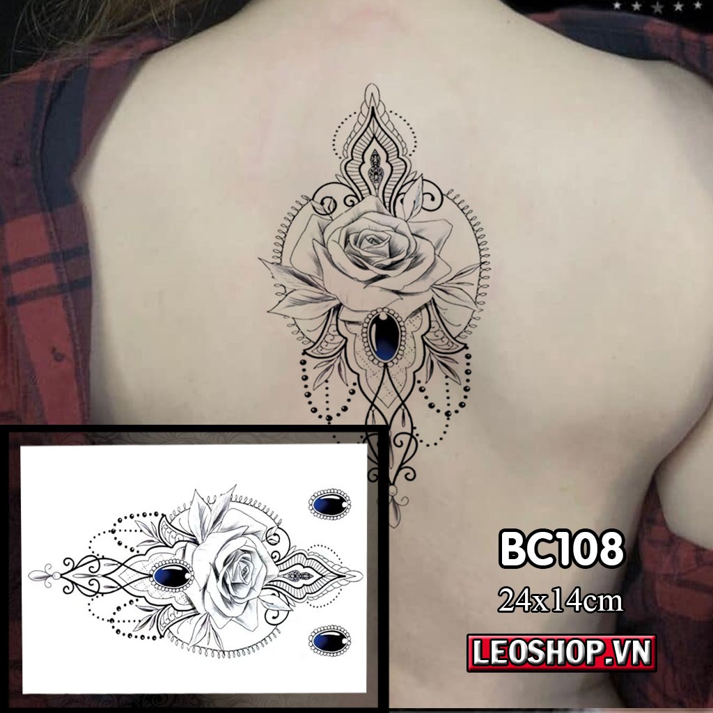 Hình Xăm Dán Họa Tiết Lưng Ngực Nữ Chụp Ảnh, Đóng Phim, Dễ Dàng Tẩy Xóa - Dùng 2-5 Ngày - mã BC