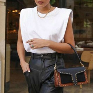 Áo thun nữ ZR độn vai mẫu mới nhất 100% cotton nhiều màu trắng, đen, xanh neon, cam đất, nâu đủ size