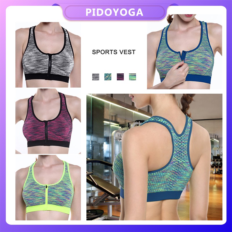 Áo ngực thể thao chống sốc cỡ lớn có khóa kéo thời trang cho nữ