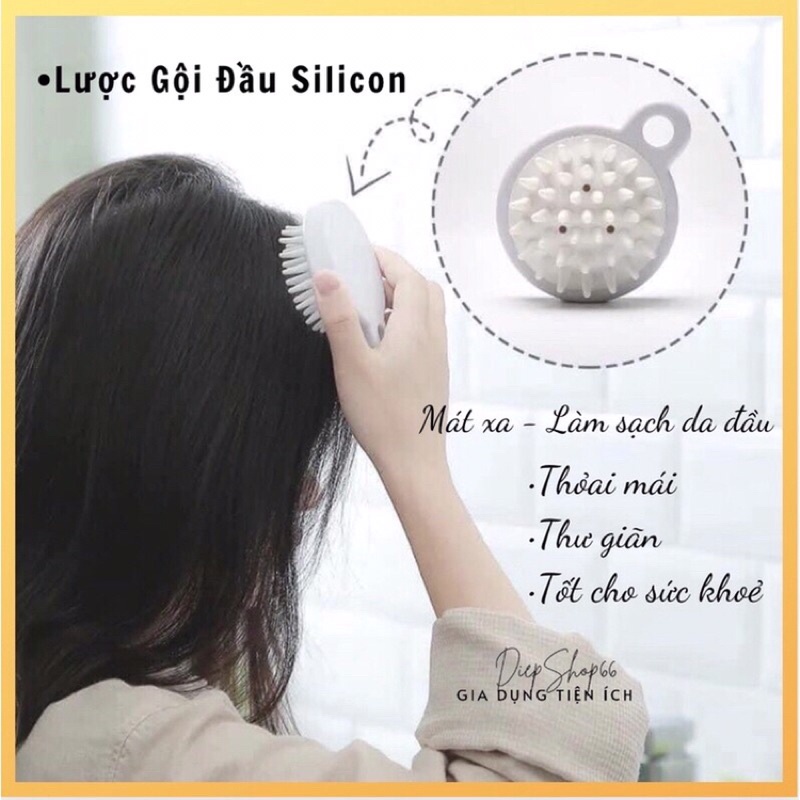 Lược gội đầu -silicon ❤️SALE❤️Lược gội đầu -Dụng cụ massage đầu giảm rụng tóc kích thích mọc tóc