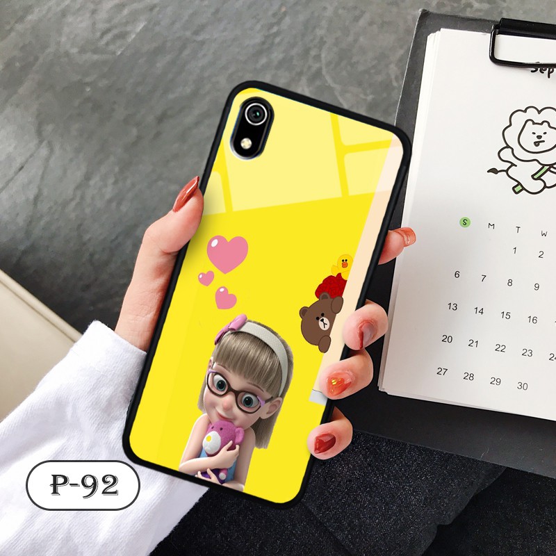 Ốp lưng kính 3D Xiaomi Redmi 7A- hình cute