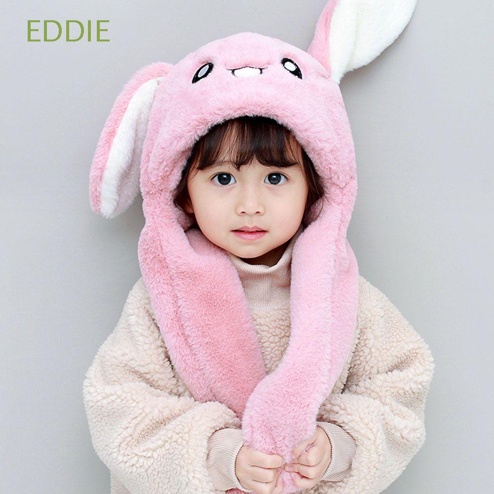 Mũ có chức năng khăn quàng cổ hình tai thỏ bằng lông mềm mại có đèn ấm áp kiểu Hàn Quốc