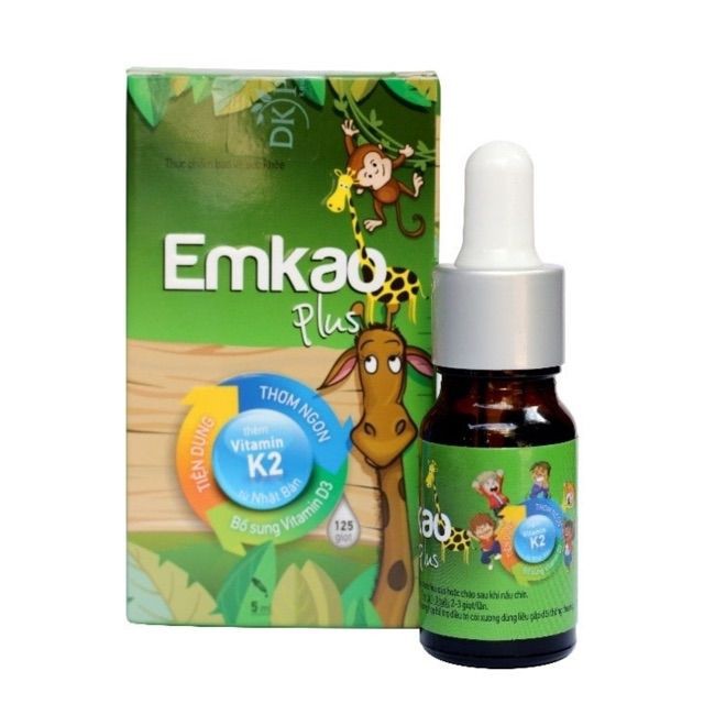 Emkao Plus Vitamin D3 kết hợp K2-Giúp bé phát triển hệ Xương, Răng, Giảm quấy khóc đêm ở trẻ