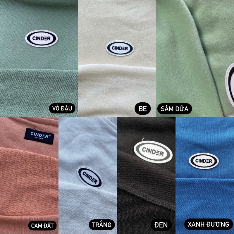 [LOCAL BRAND]  Áo Sweater Logo ❤️CINDER❤️ - Áo Hoodie Nỉ Trơn Unisex streetwear form rộng 9 Màu 💙💙 | BigBuy360 - bigbuy360.vn