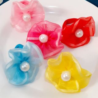 Sét 2 Cột tóc vải đính hoa dễ thương cho bé
