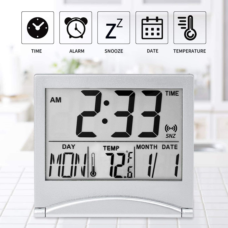Đồng Hồ Báo Thức Kỹ Thuật Số Hiển Thị Nhiệt Độ 12 / 24H Để Bàn