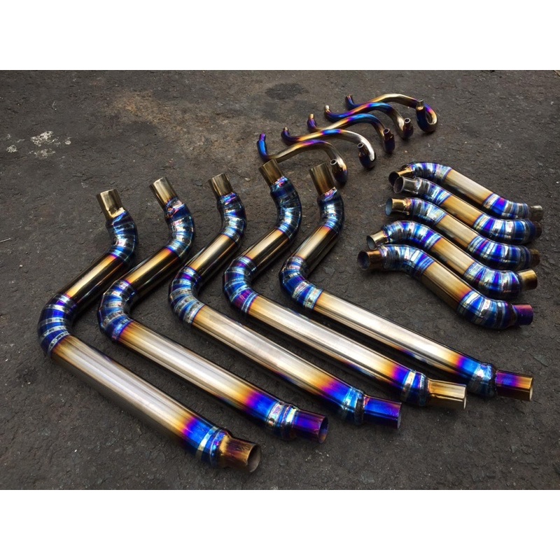 Ống nước titan bắn cát vàng, nhám,dầy 1,5li bao ko xì nước dành cho dòng xe Satria, Raider, Winner, Sonic