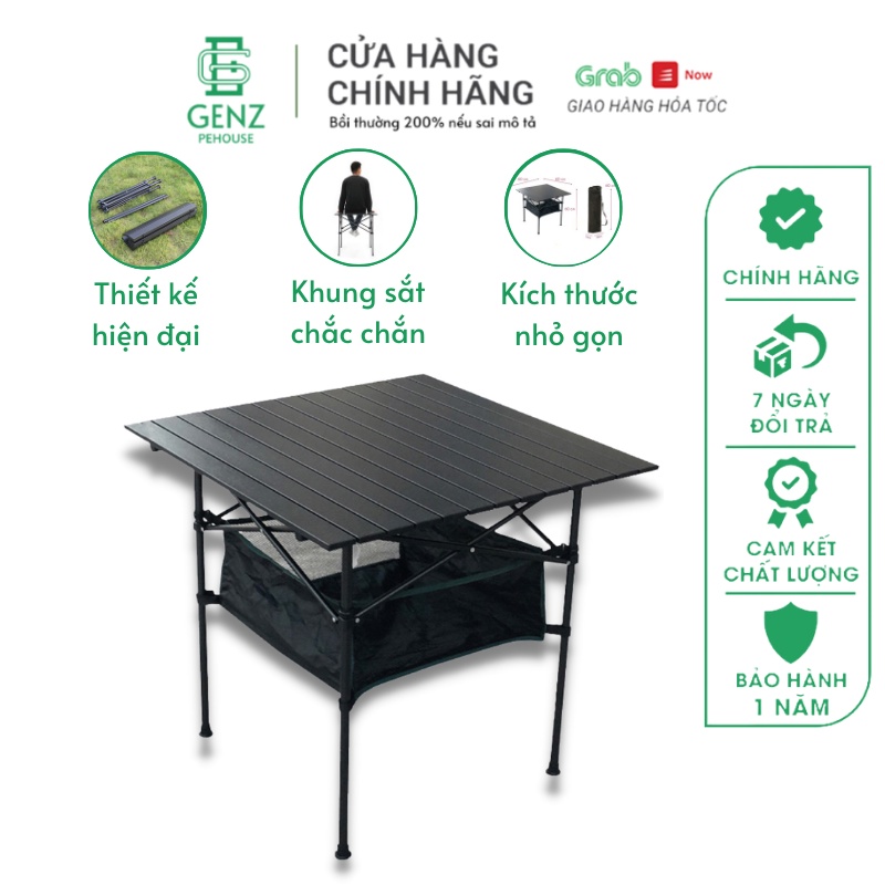 Bàn dã ngoại gấp gọn PeHouse nhôm siêu nhẹ, gấp gọn, chịu lực tốt, tích hợp ngăn bàn lưới,tặng kèm túi đựng dễ mang theo