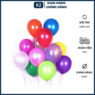 [100 quả] Bong bóng bay nhũ trang trí sinh nhật, tiệc cưới nhiều sắc màu size lớn 28cm