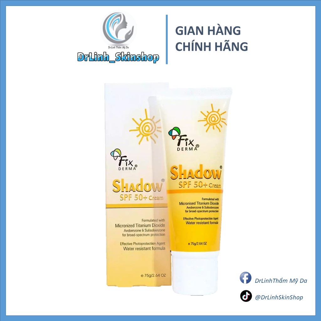 Kem chống nắng cho da dầu mụn Fixderma shadow cream spf 50+ 75g CN02