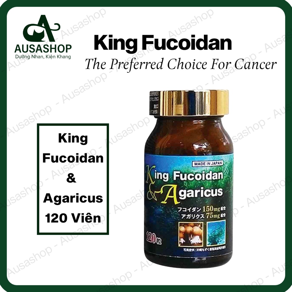 King Fucoidan & Agaricus Hộp 120 Viên - Hỗ Trợ Điều Trị Ung Thư - Chính Hãng Nhật Bản