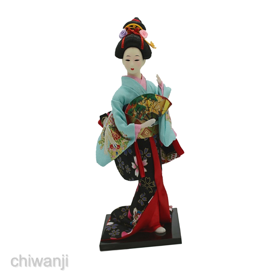 Mô hình búp bê Geisha mặc kimono truyền thống Nhật Bản chất lượng cao dùng trang trí