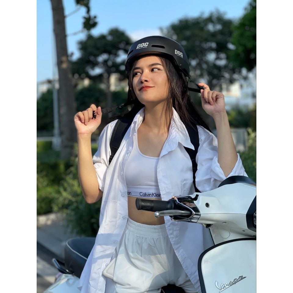 Nón Bảo Hiểm Xe máy Xe đạp POC 05 cute tặng kèm tai trang trí