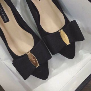 Giầy Zara nơ đai vàng vnxk