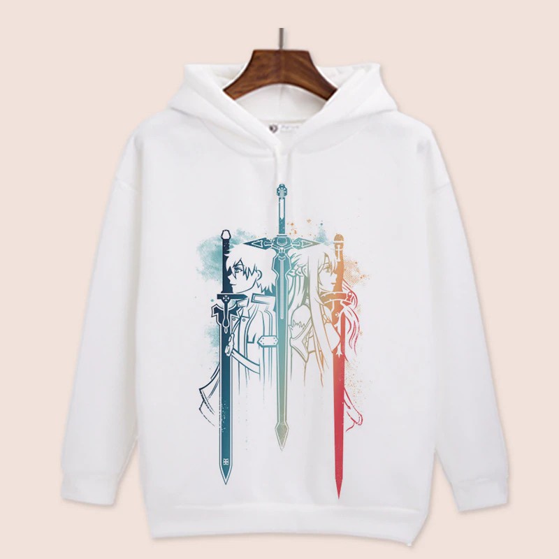 Áo Hoodie Cotton In Hình Anime Sword Art Online Sao Kirigaya Kazuto Kirito Yuuki Asuna Cho Nam