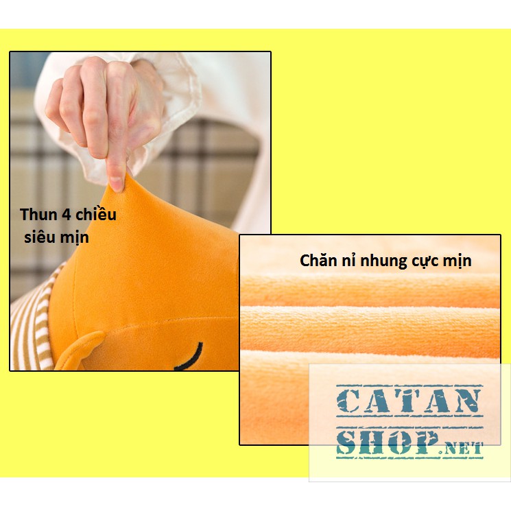 Gối mền gấu ngủ, vải thun 4 chiều cực mịn, chăn gối văn phòng, gấu bông kèm mền , gấu bông Catanshop