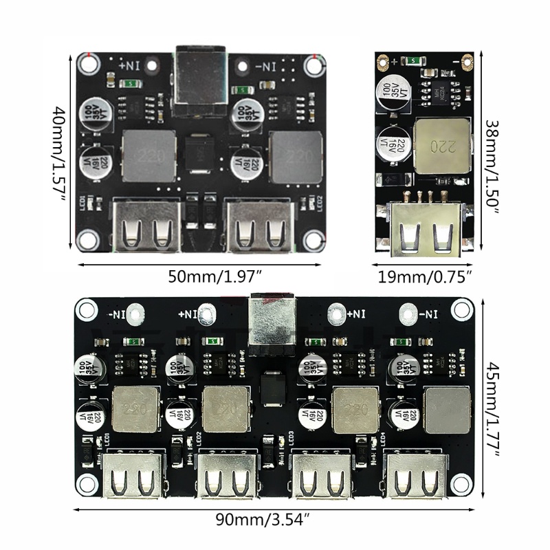 Mô Đun Hạ Áp LI QC3.0 QC2.0 USB DC-DC 6-32V 9V 12V Chuyên Dụng