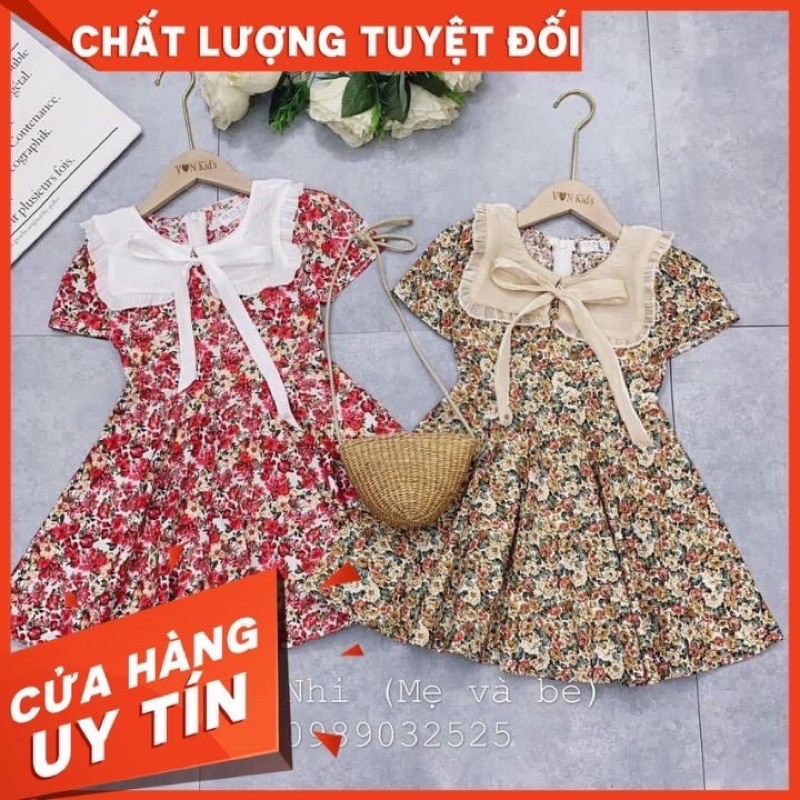 Váy Hoa Cổ Bèo Cho Bé