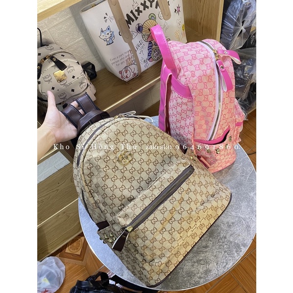 Balo thời trang vải đi học in hoạ tiết size 40