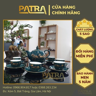 Bộ ấm chén uống trà cao cấp , bộ ấm trà bát tràng - mộc hương giang