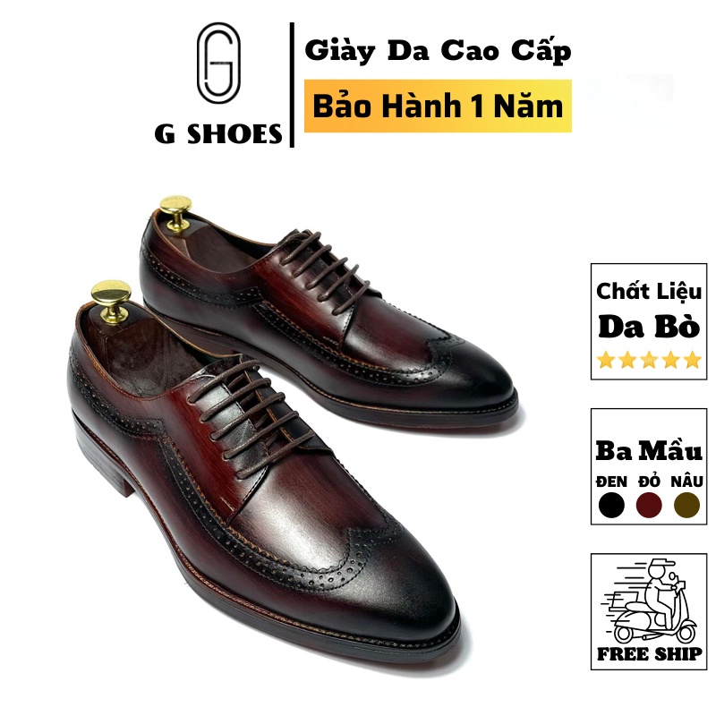 Giày tây nam cao cấp đế phíp da bò thật bh 12 tháng kiểu dáng Derby - Mã T61