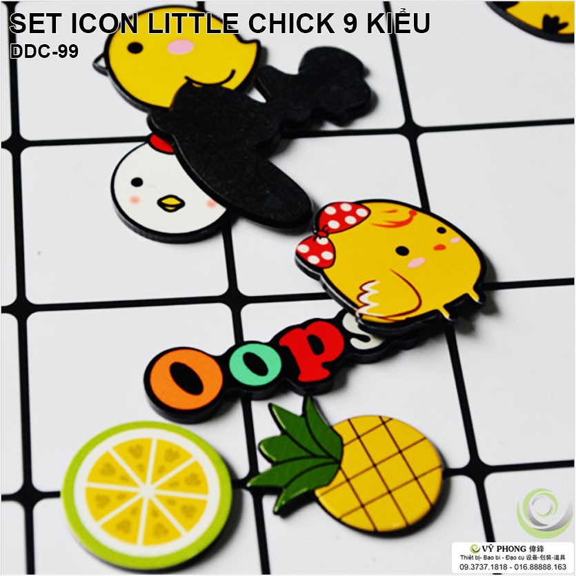 {ĐẠO CỤ CHỤP HÌNH} COMBO 9 KIỂU LOGO ICON LITTLE CHICK TRANG TRÍ CHỤP ẢNH DDC-99