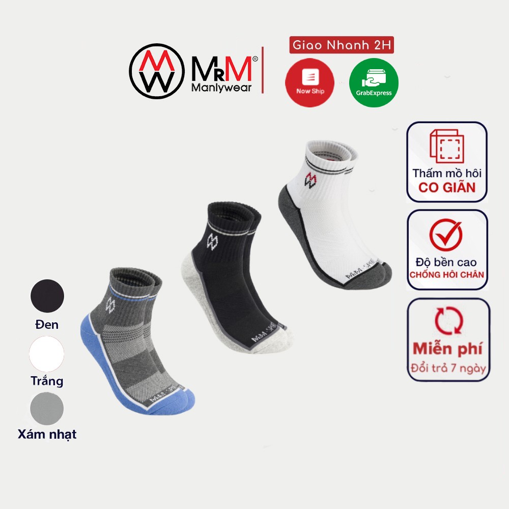 Tất thể thao chuyên chạy bộ, đá bóng MRM Manlywear chống trơn trượt phồng rộp chân, thấm hút mồ hôi-CB3CDMM