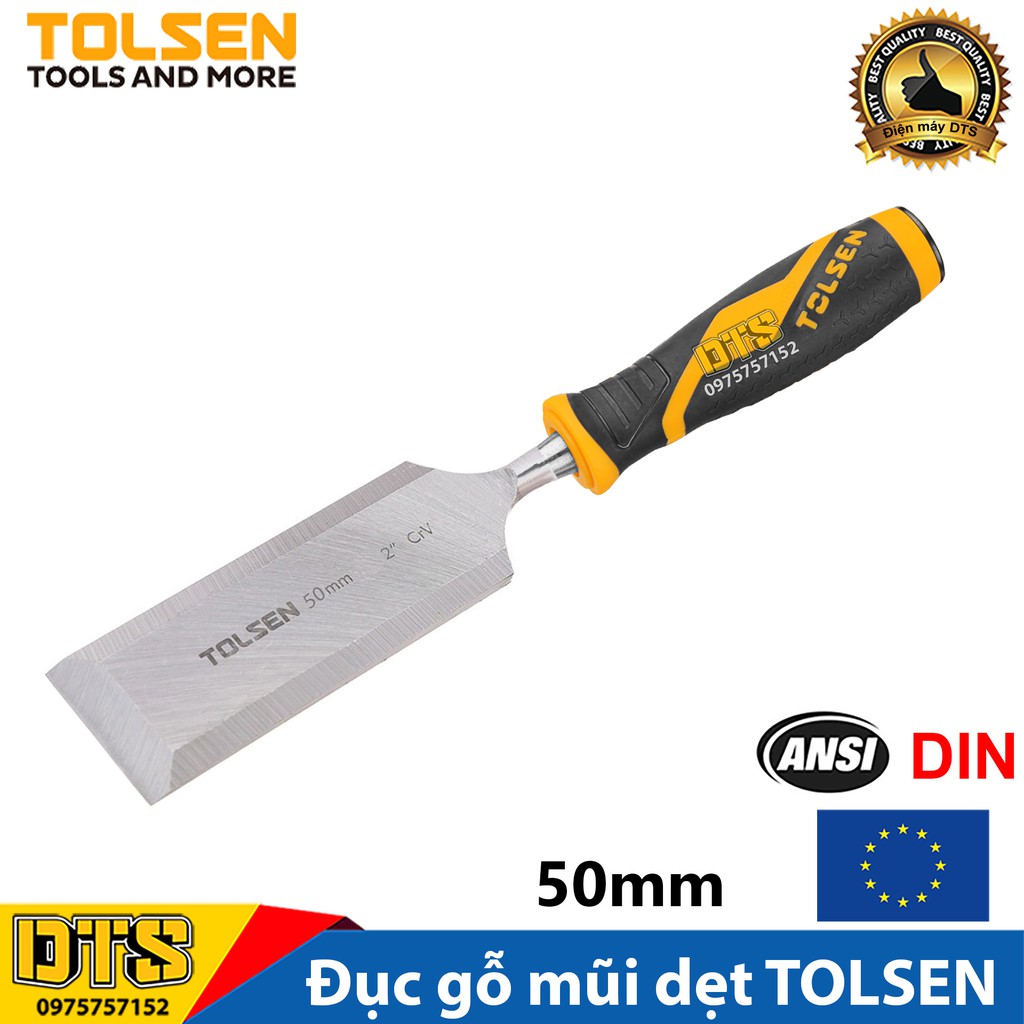 Đục gỗ mũi dẹt cầm tay chuẩn công nghiệp TOLSEN 50mm (2 inch) - Tiêu chuẩn xuất khẩu Châu Âu