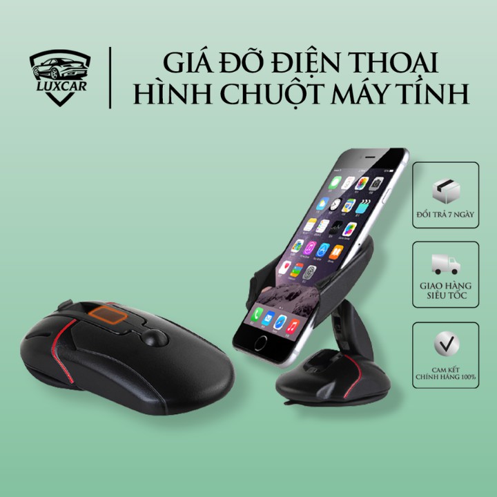 Giá Đỡ Điện Thoại Ô TÔ LUXCAR Hình Chuột Máy Tính Siêu Chắc Chắn, Xoay 360 Độ Tiện Lợi