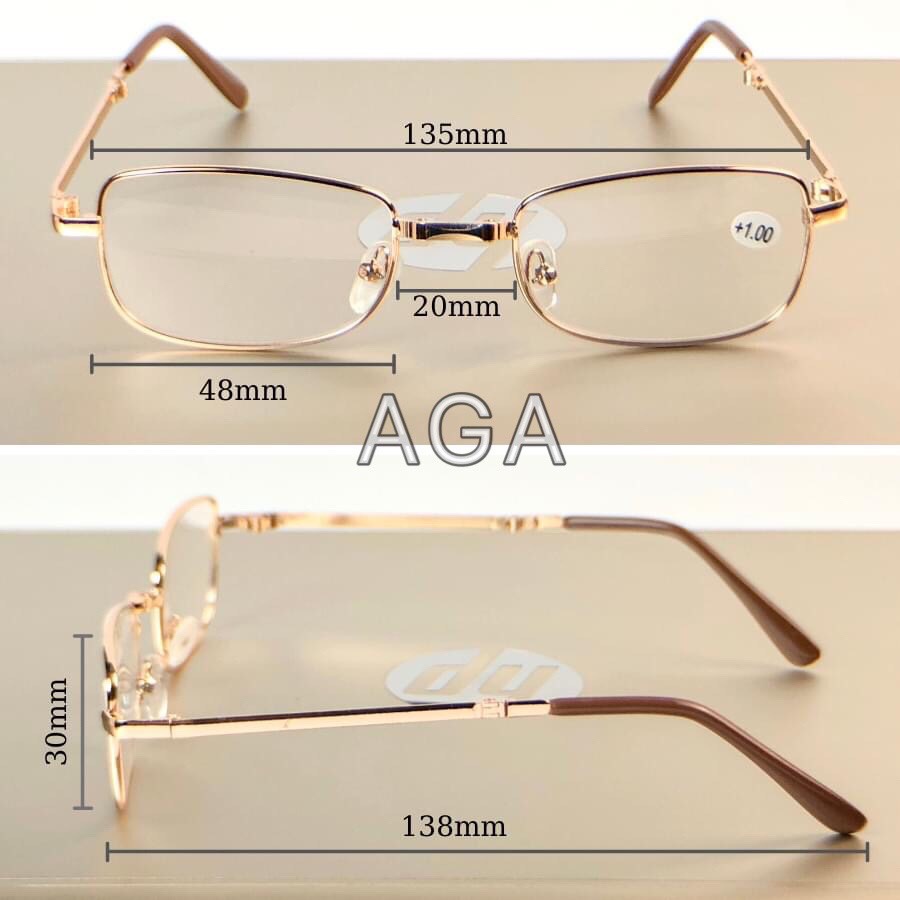 Kính Lão Đọc Sách Gọng Gập Cho Nam Nữ, Tặng Kèm Bao Da Và Khăn Lau Kính