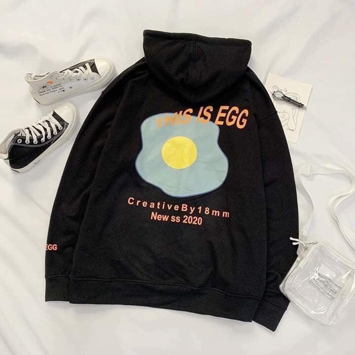 Áo khoác hoodie chống nắng 123SHOP dành cho nam nữ In Hình Egg form rộng unisex loại dây kéo ulzzang | BigBuy360 - bigbuy360.vn