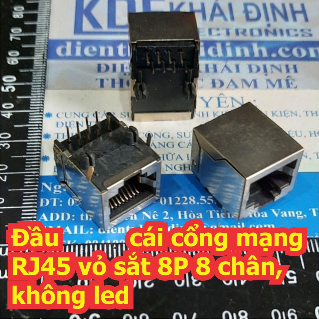 5 cái Đầu cái cổng mạng RJ45 vỏ sắt 8P 8 chân, không led kde7083