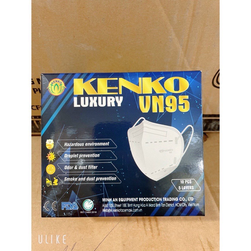 Combo 5 hộp Khẩu Trang Y Tế N95 Kenko cao cấp (5lớp) kháng khuẩn hộp 10cái