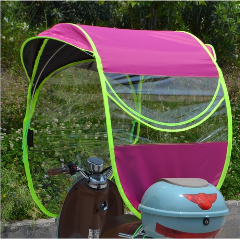 Áo mưa xe máy thông minh, mái che xe máy chống mưa nắng có rèm cưa hai bên có thể tháo lắp dễ dàng, bảo vệ sức khỏe