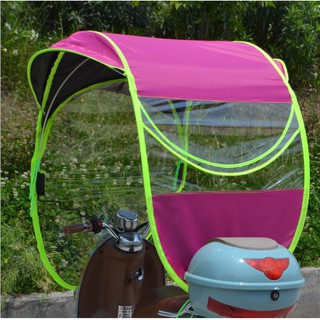 Mái che xe máy di động, chống mưa nắng thiết kế rèm chống nước hắt hai bên, thảo mở linh động bằng khóa kéo