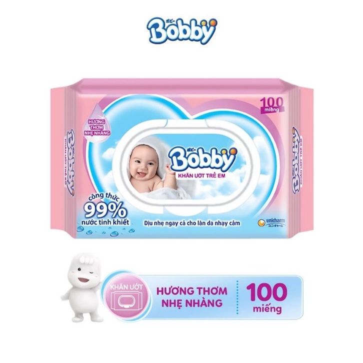 Khăn giấy ướt Bobby 100 tờ