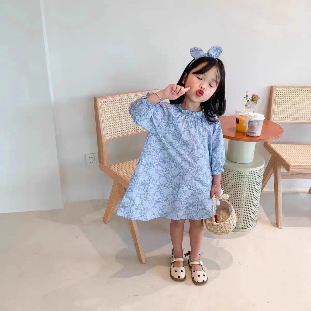 Giày bệt bé gái - Giày búp bê quai dán phối nơ chất da PU đế mềm chống trượt chấm bi dễ thương cho bé từ 1-5 tuổi M11