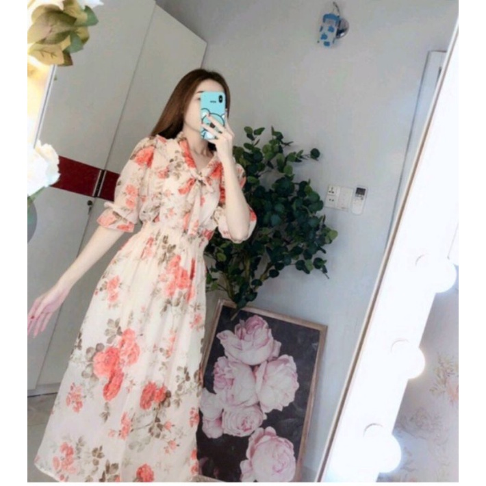 ĐẦM HOA CAO CẤP DÁNG DÀI