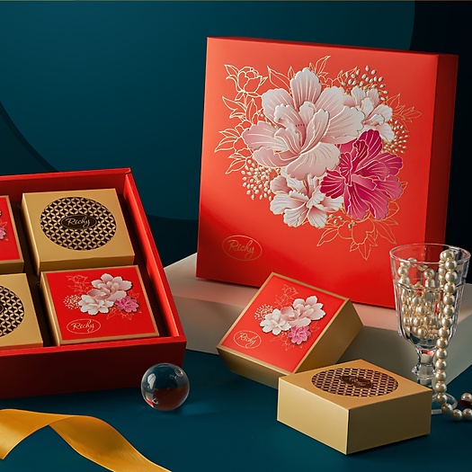 Bánh trung thu Thu Phong, Phú Quý 4 bánh - Hộp giấy cao cấp Richy 2022. Hàng tặng biếu chính hãng.